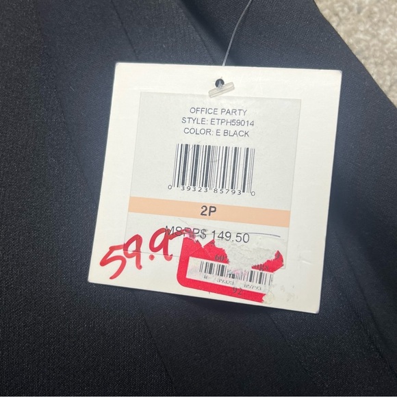 NWT Ellen Tracy Office Party Above Knee Black Dress Size 2P￼ - Picture 5 of 7